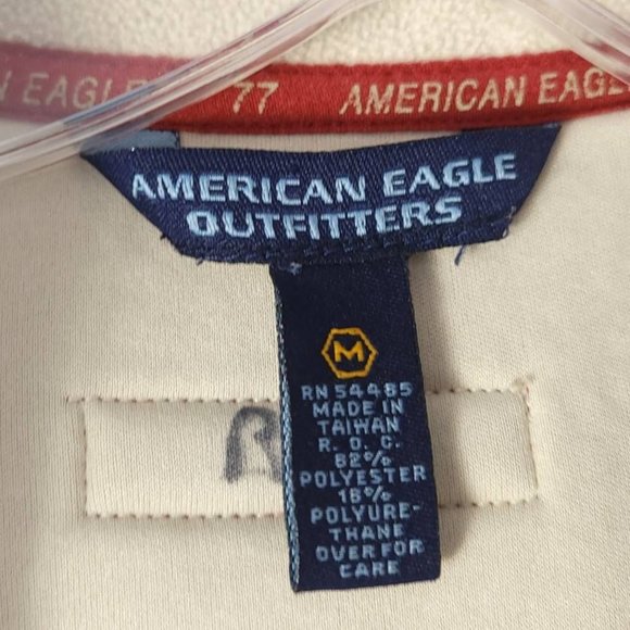 American Eagle Outfitters Womens Vest Beige Two Tone Full Zip Pockets Collar M - Picture 7 of 7